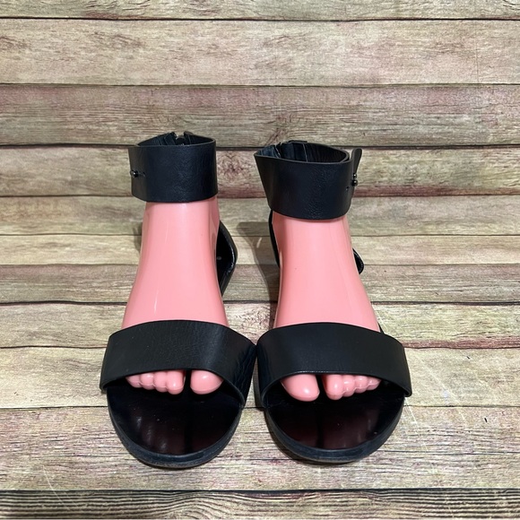 Women By Common Project Black Leather Ankle Strap Sandals - Picture 5 of 8